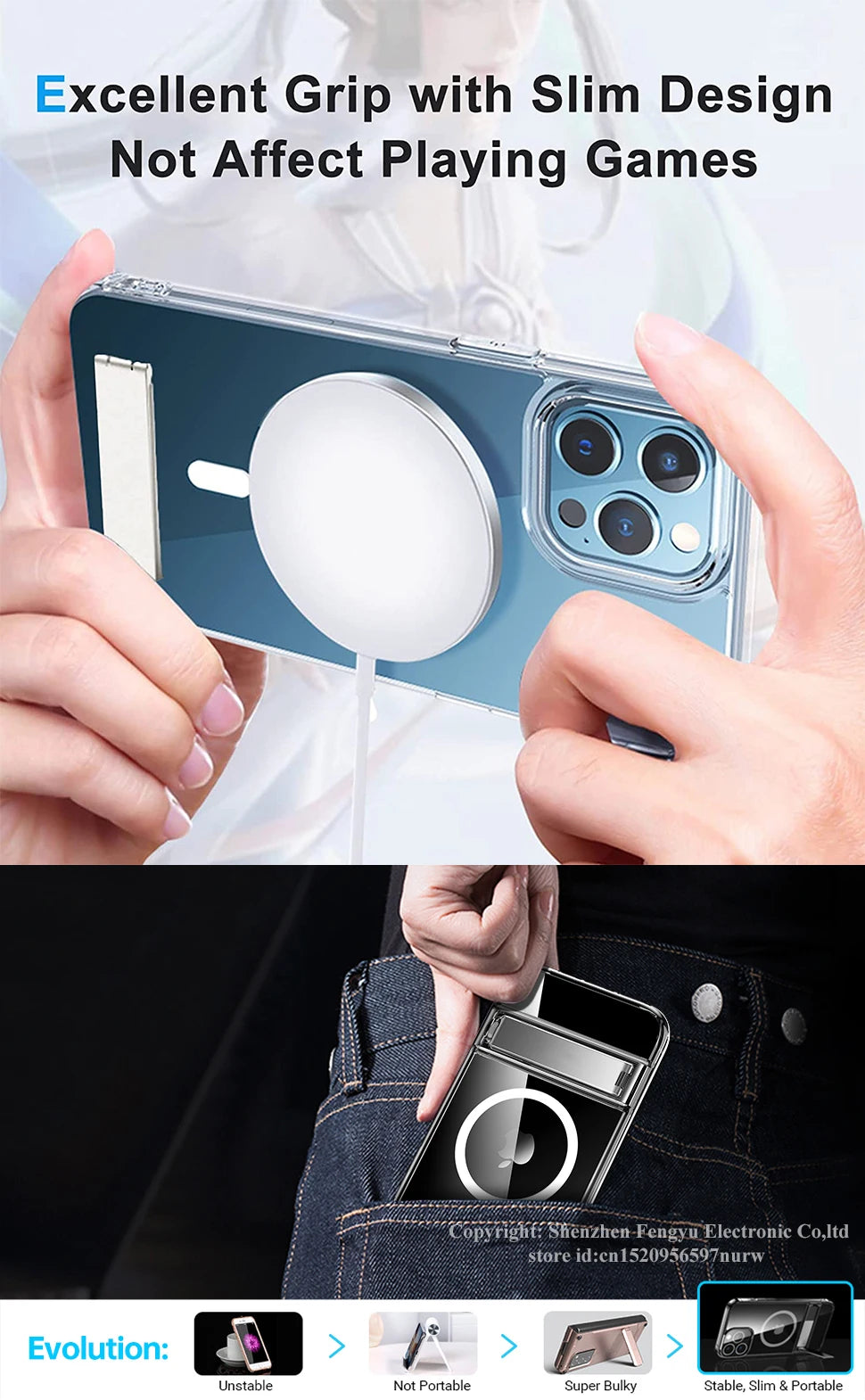 Magnetic iPhone Case with Kickstand
