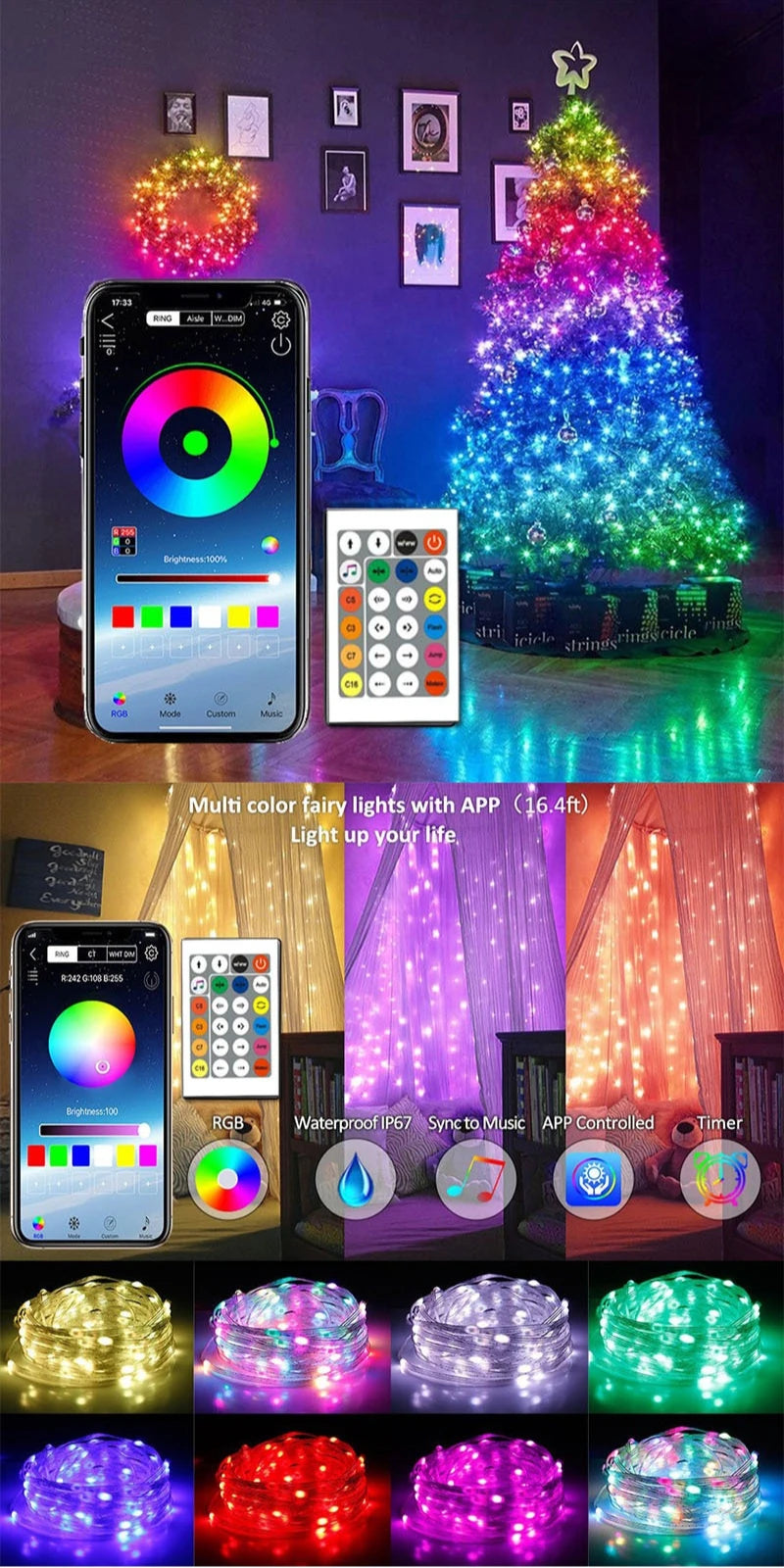 RGB Bluetooth LED String Lights