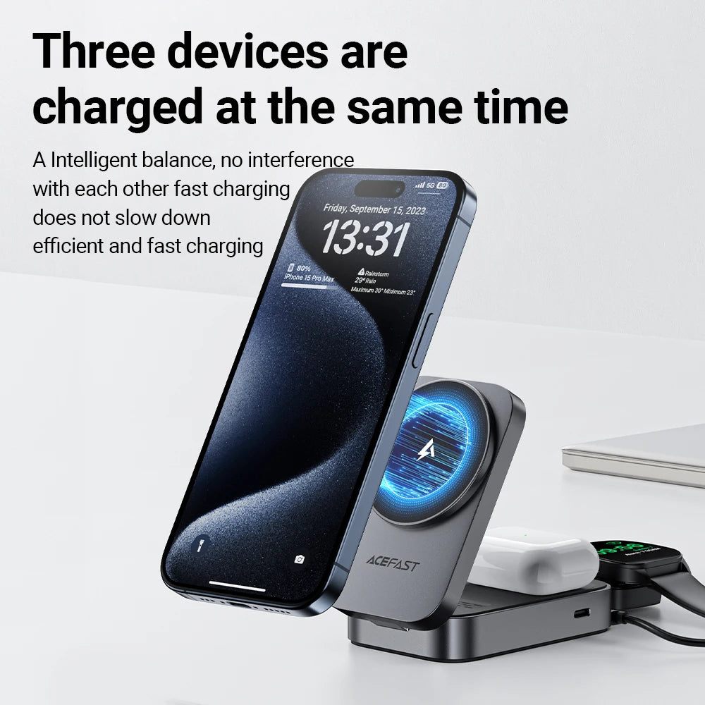 3-in-1 Foldable Wireless Charging Stand